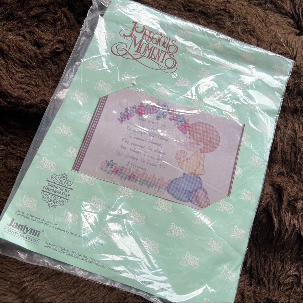 Precious Moments Cross Stitch Pattern Kit in Mint & Pastel Pink